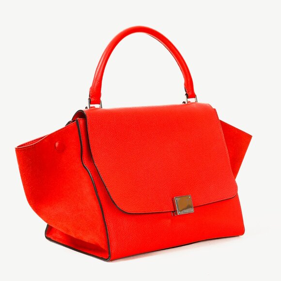 Celine Trapeze Medium in Orange Leather and Suede - Picture 2 of 14